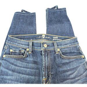 7 For All Mankind Womens Ankle Skinny Jeans Size 27 Dark Wash Denim VR1811